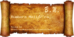 Bumbera Melióra névjegykártya